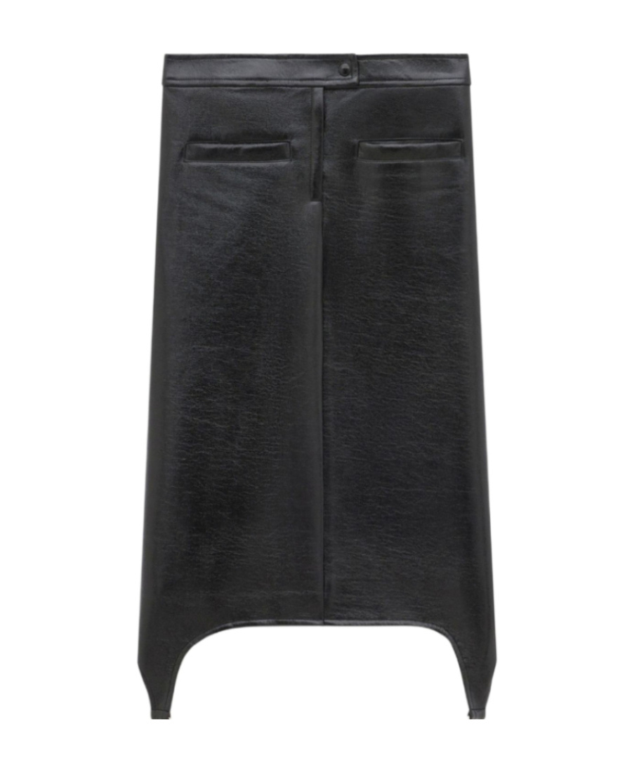 Courrèges Bretelles Vinyle Skirt In Black