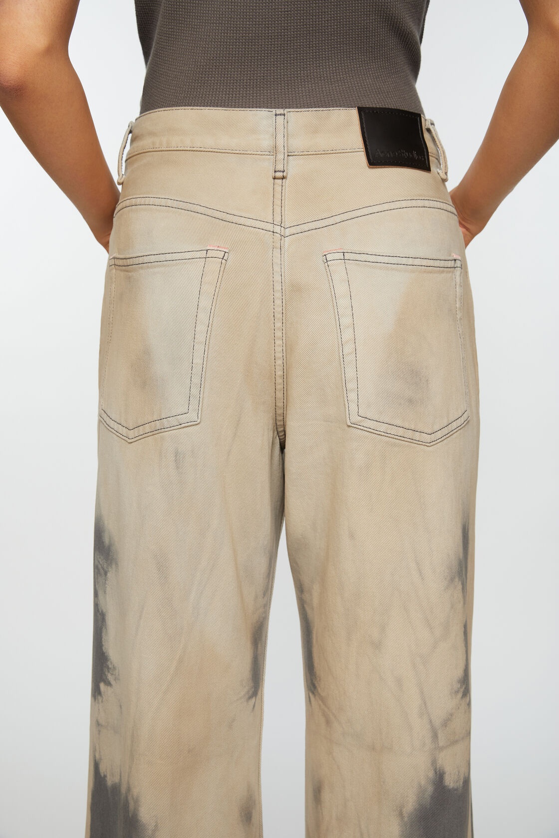 Acne Studios Bleached-effect Wide-leg Jeans In Nude