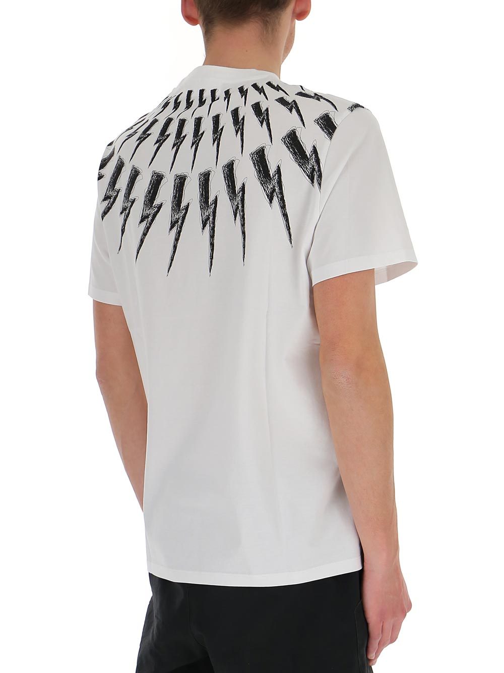 Neil Barrett Fair Isle Thunderbolt T-shirt In White