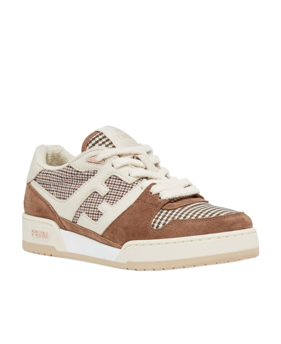 Fendi Match Panelled Leather Low-top Sneakers In White