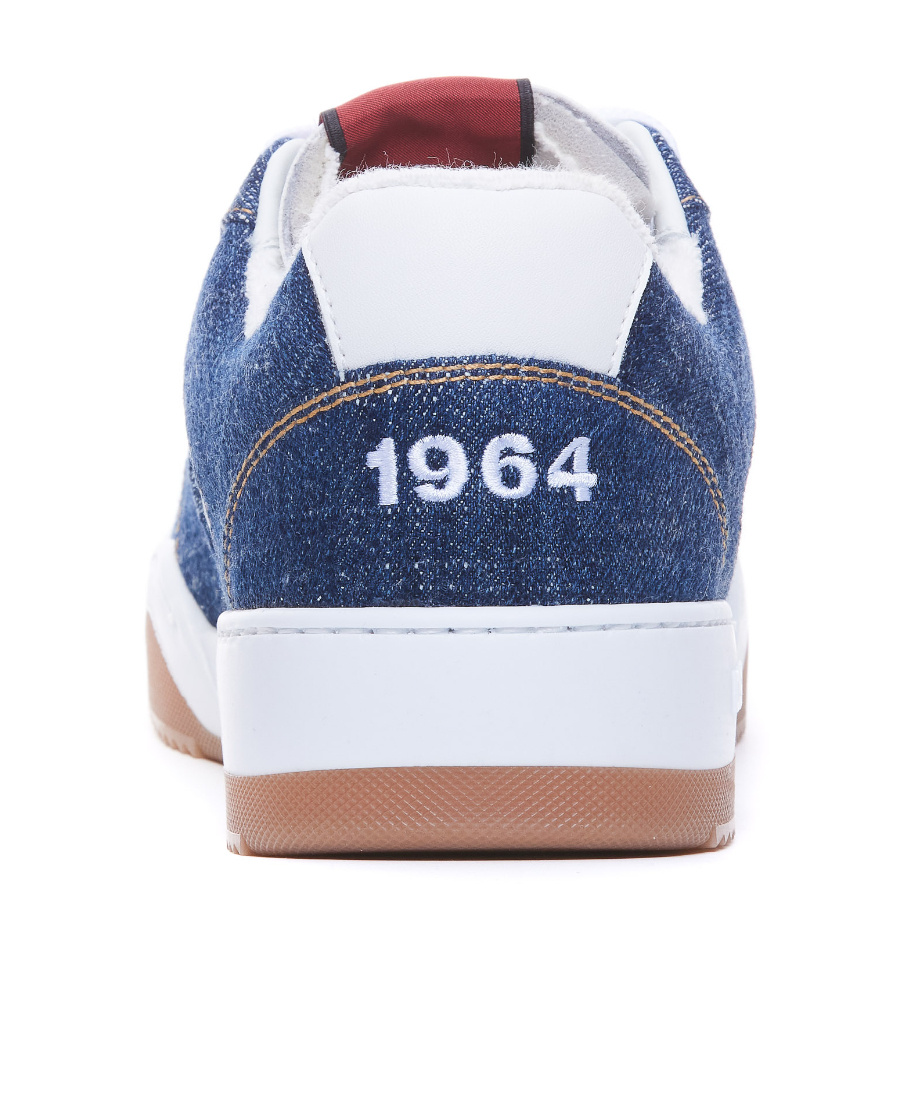 Dsquared2 Spiker Denim-panelled Sneakers In White