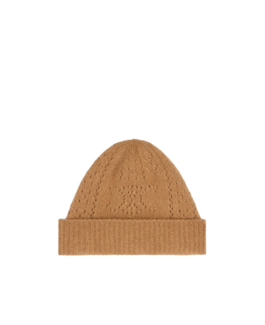 Celine Cashmere Silk Wool Cap In Brown