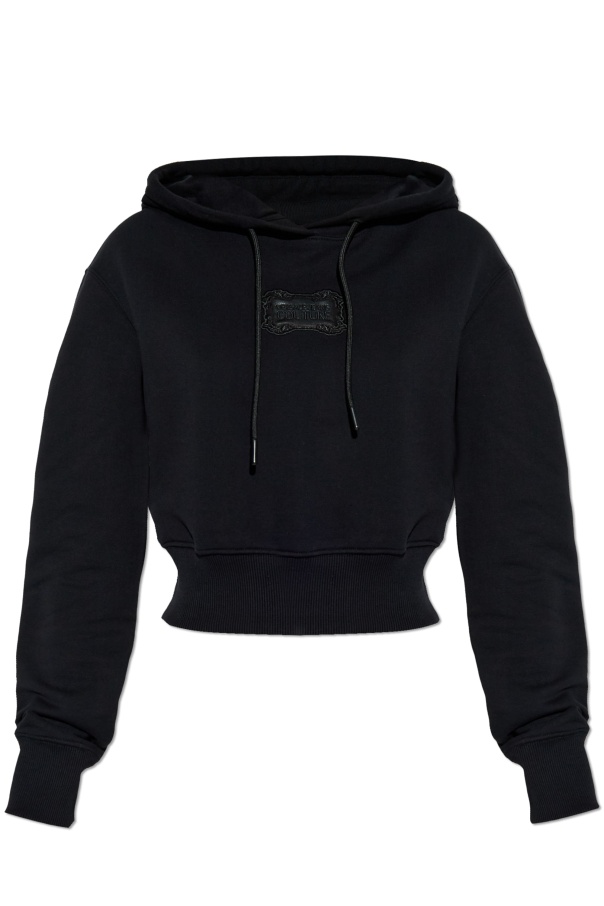 Versace Jeans Long-sleeved Sweatshirt In Black
