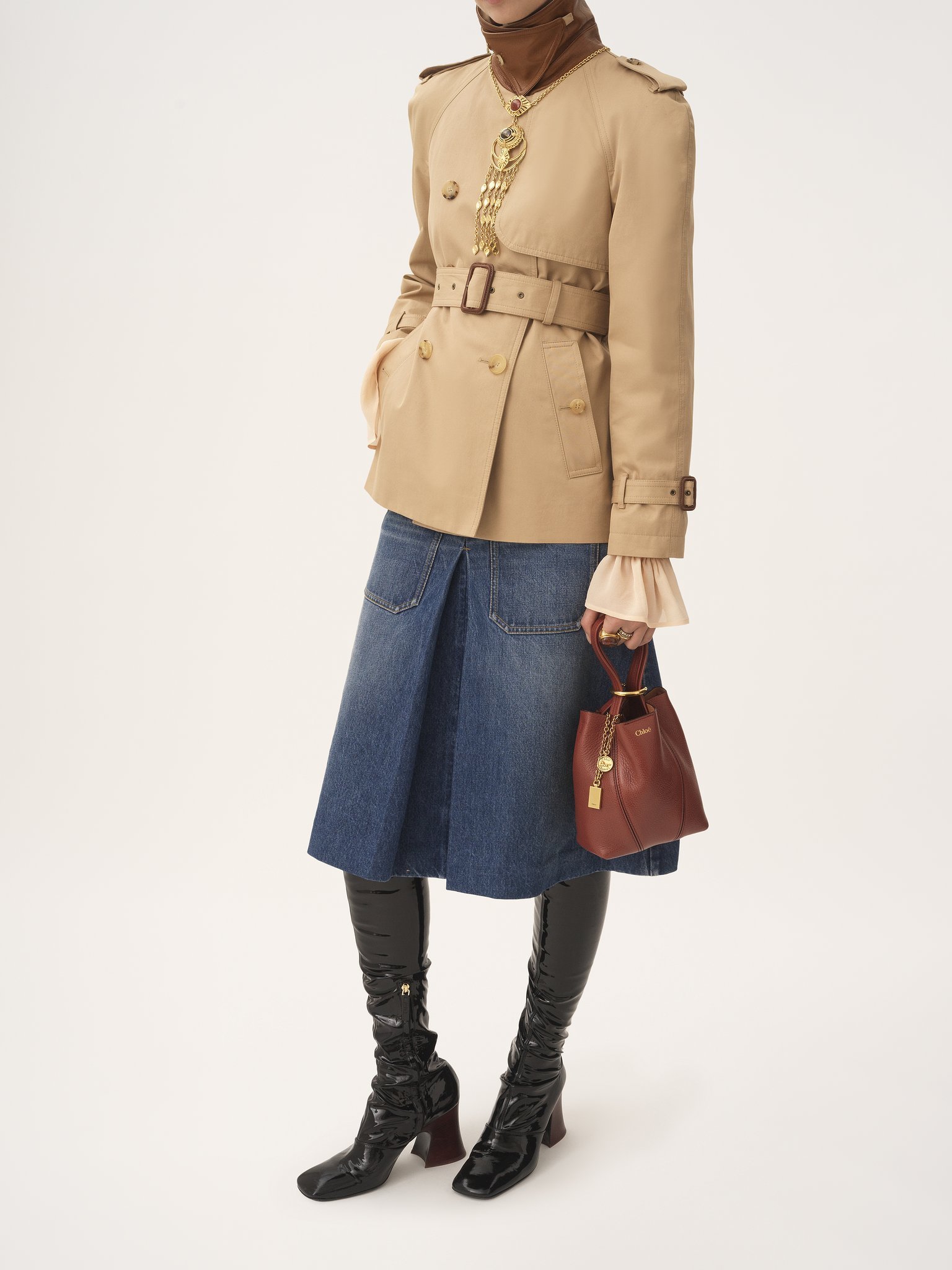 Chloé Small Spin Tote Bag In Grained Leather
