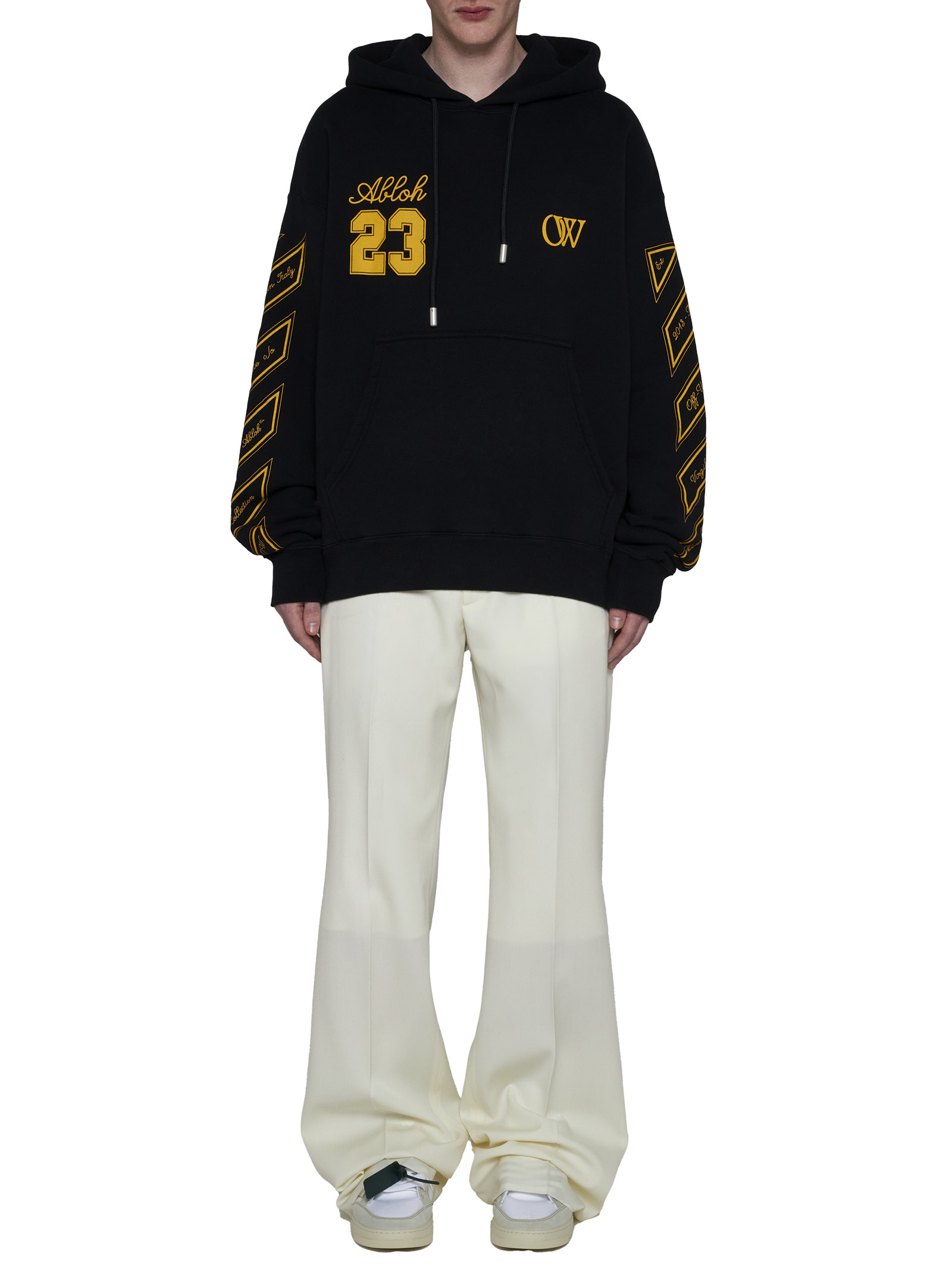 Shop Off-white Ow 23 Skate Cotton Hoodie In Black