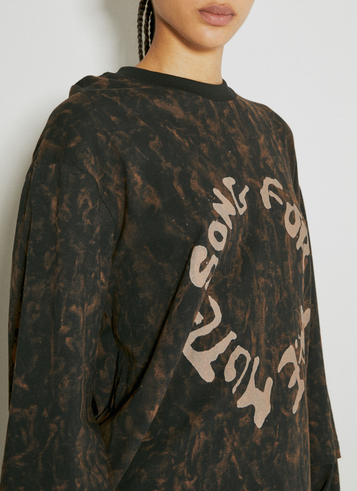 Shop Song For The Mute Distressed-logo T-shirt In Black