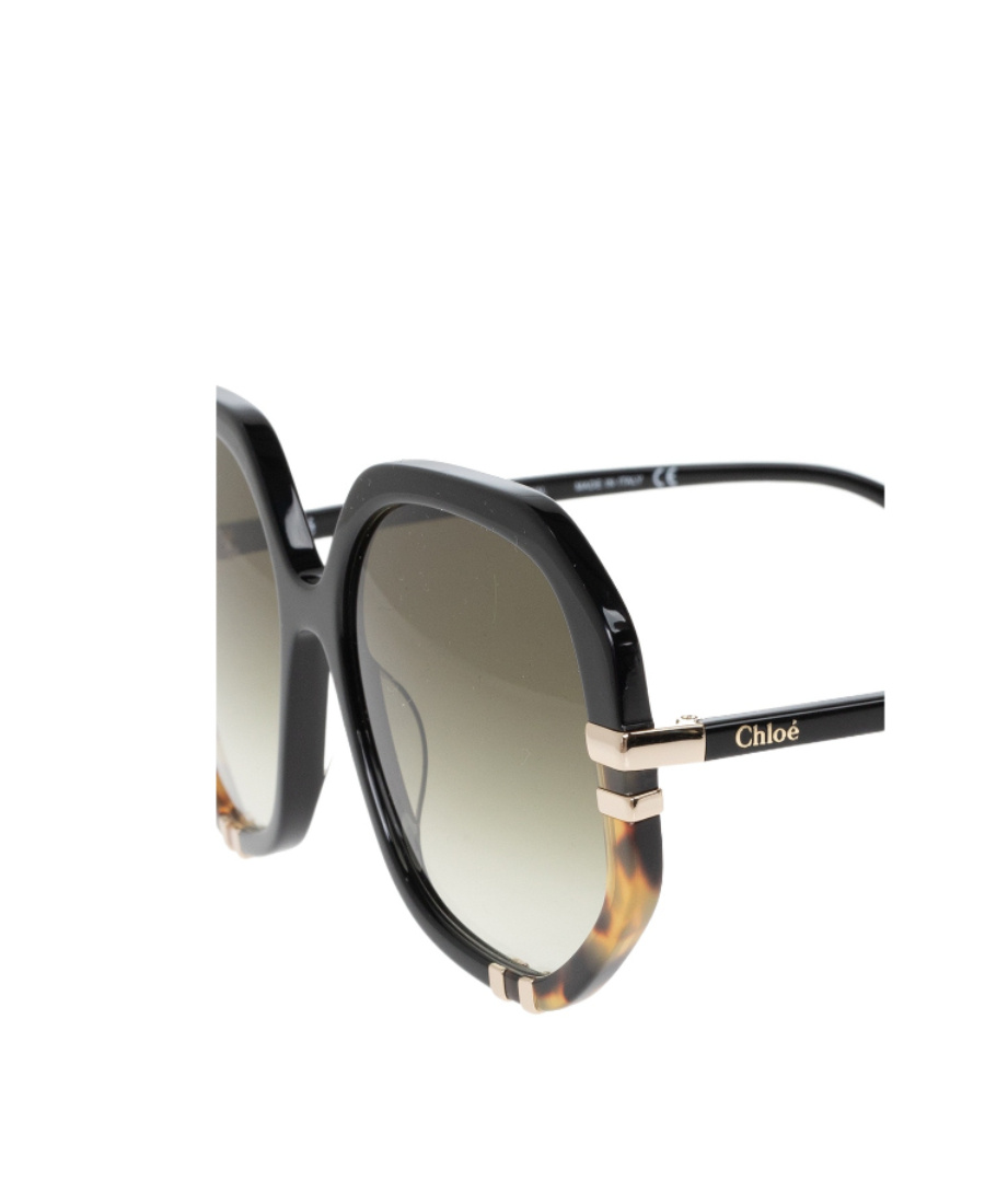 Chloé Chloe Womens Black Ch0105s Hexagonal-frame Acetate Sunglasses In Multicolor