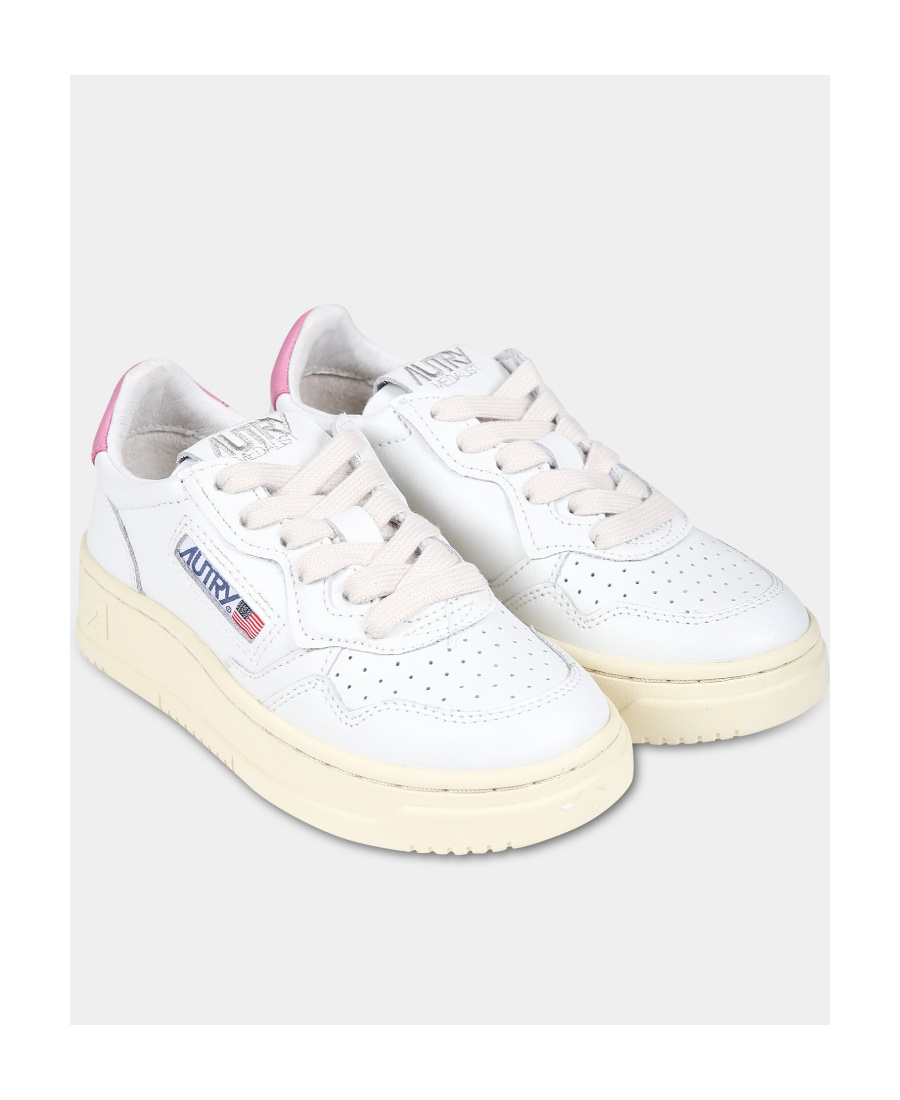 Autry Colour-block Panelled Leather Sneakers In White