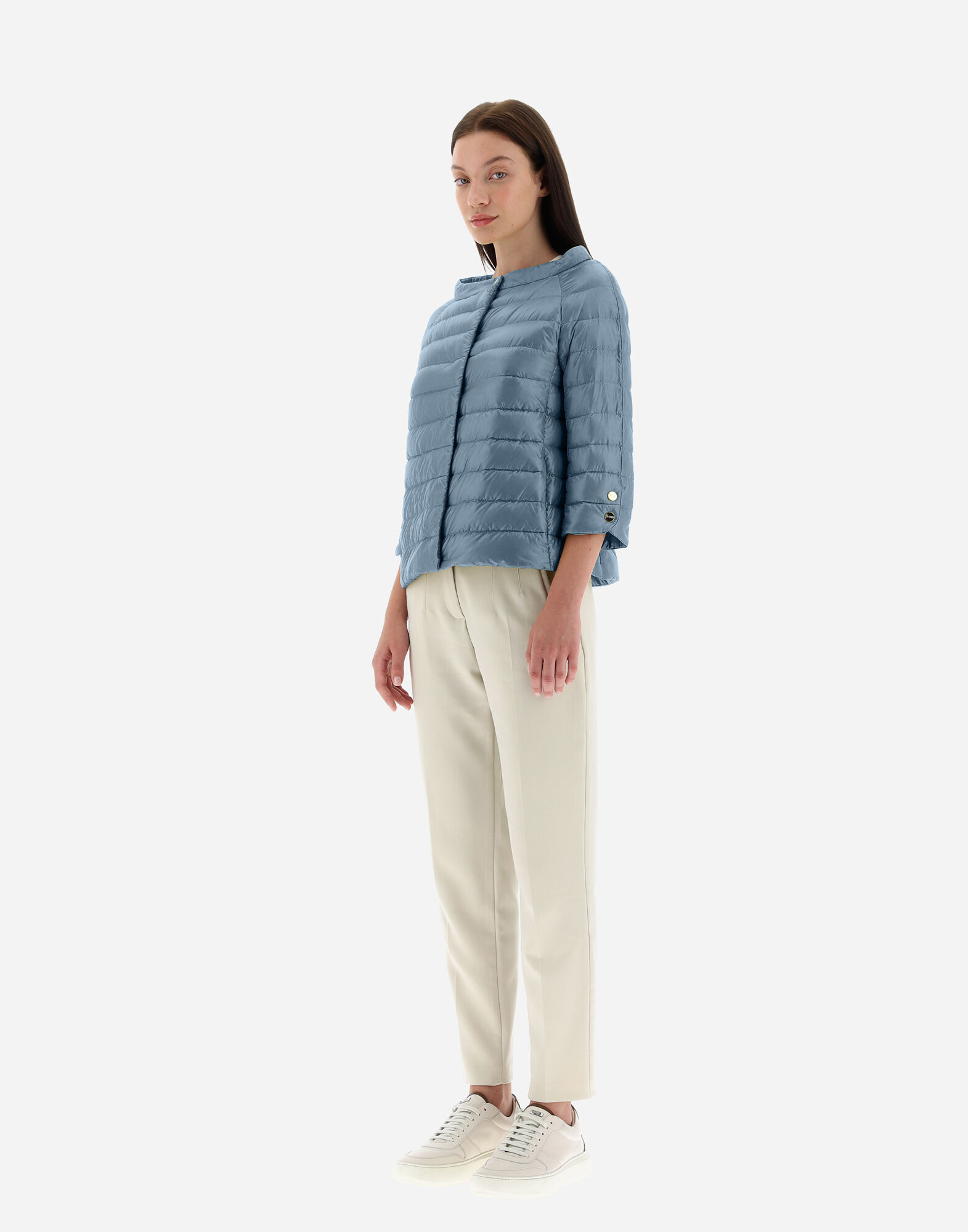 Herno Petal Sleeve Jacket In Blue