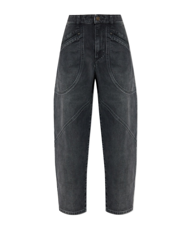Isabel Marant Belt Loop Denim Trousers In Black