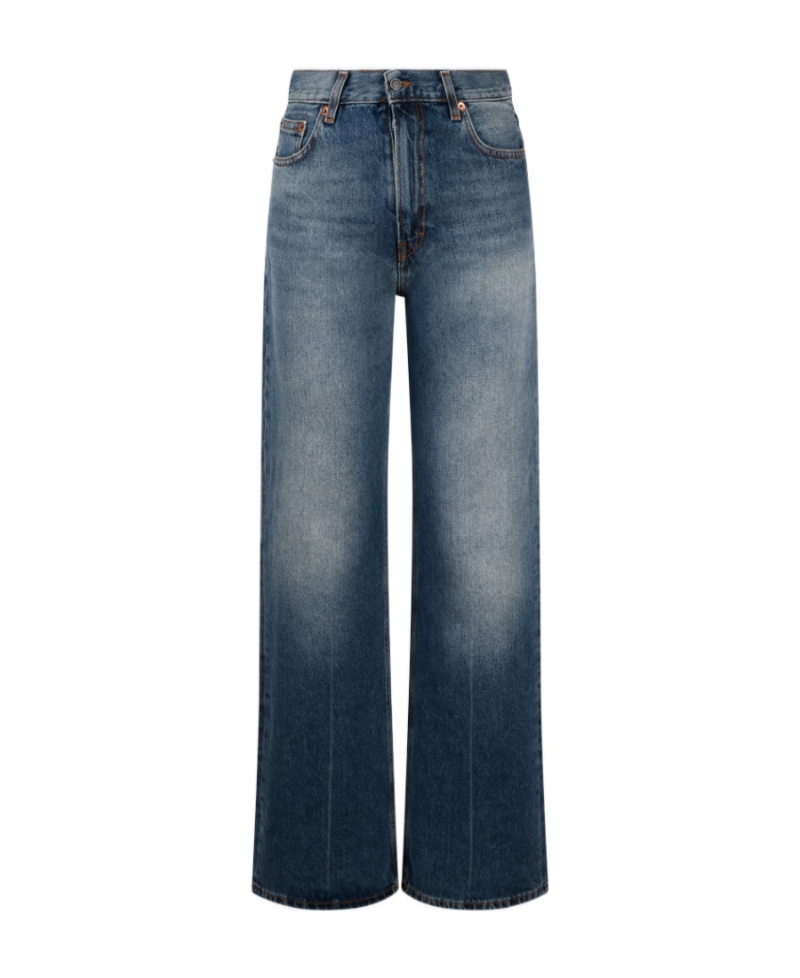 Haikure Belt Ring Denim Trousers In Blue