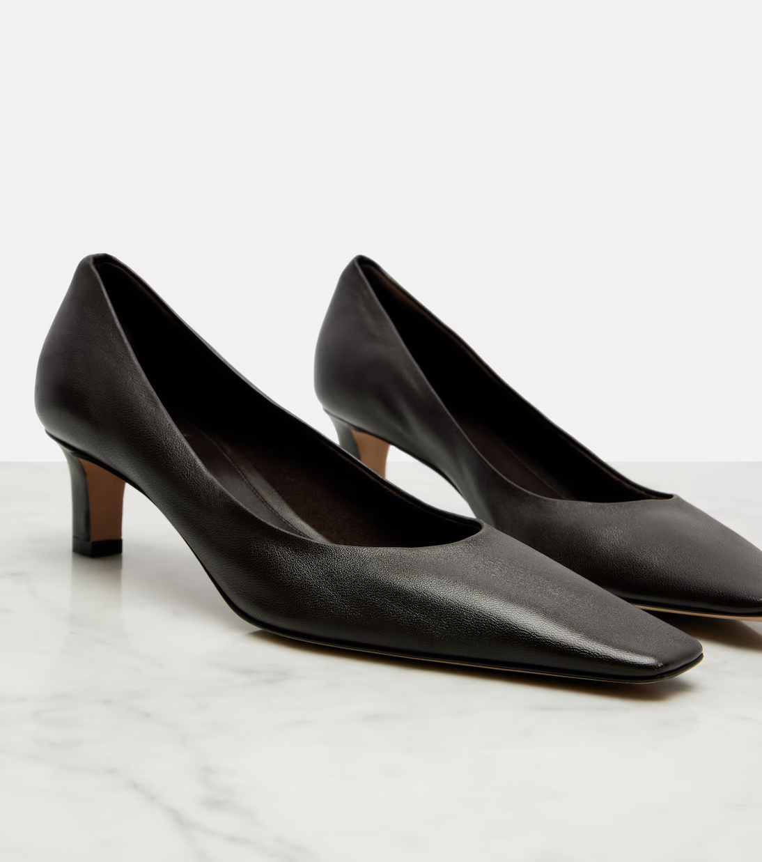 The Row Carla 45 Leather Pumps In Black