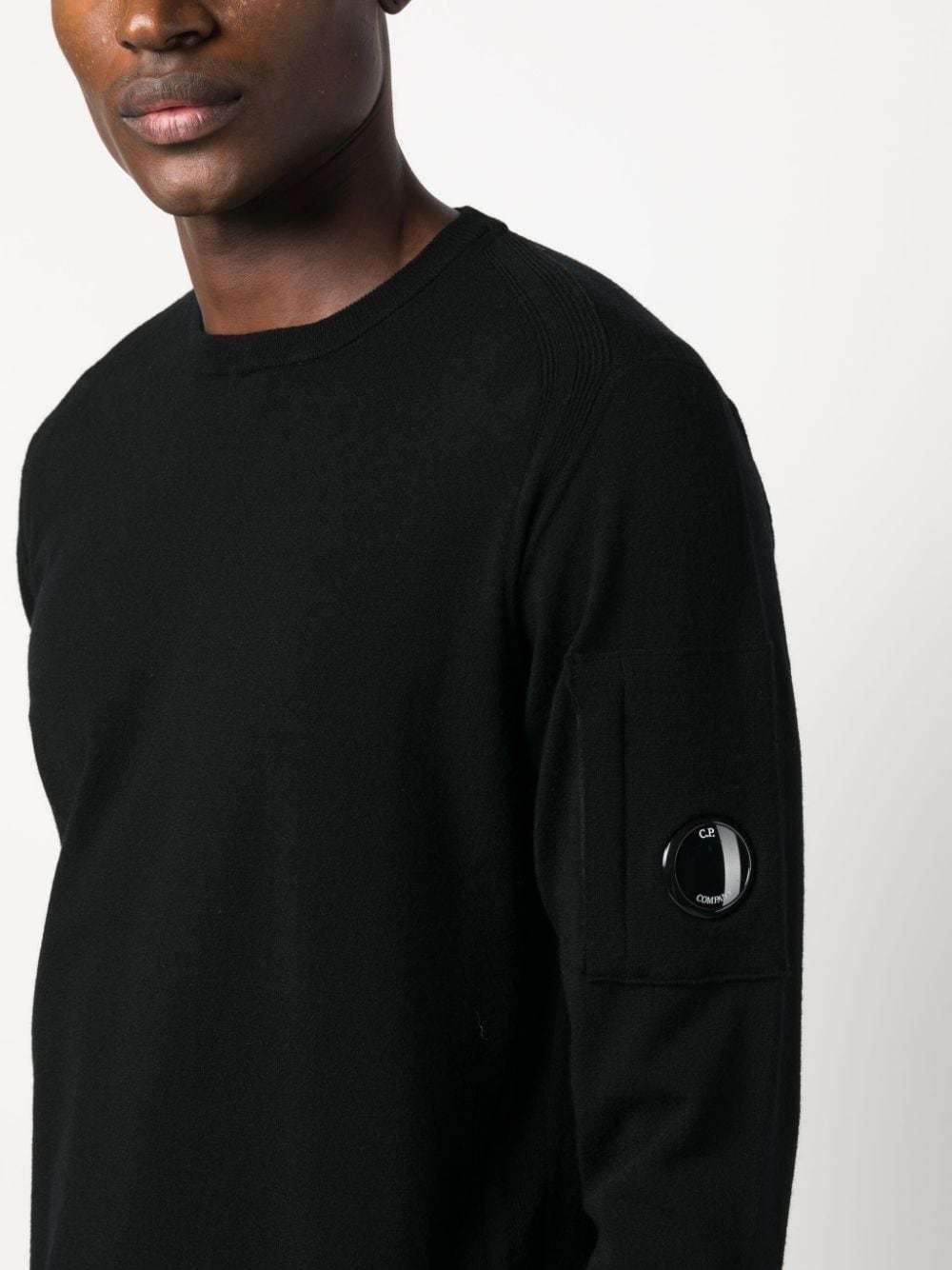 C.p. Company Men Cotton Crewneck Sweatshirt In Black
