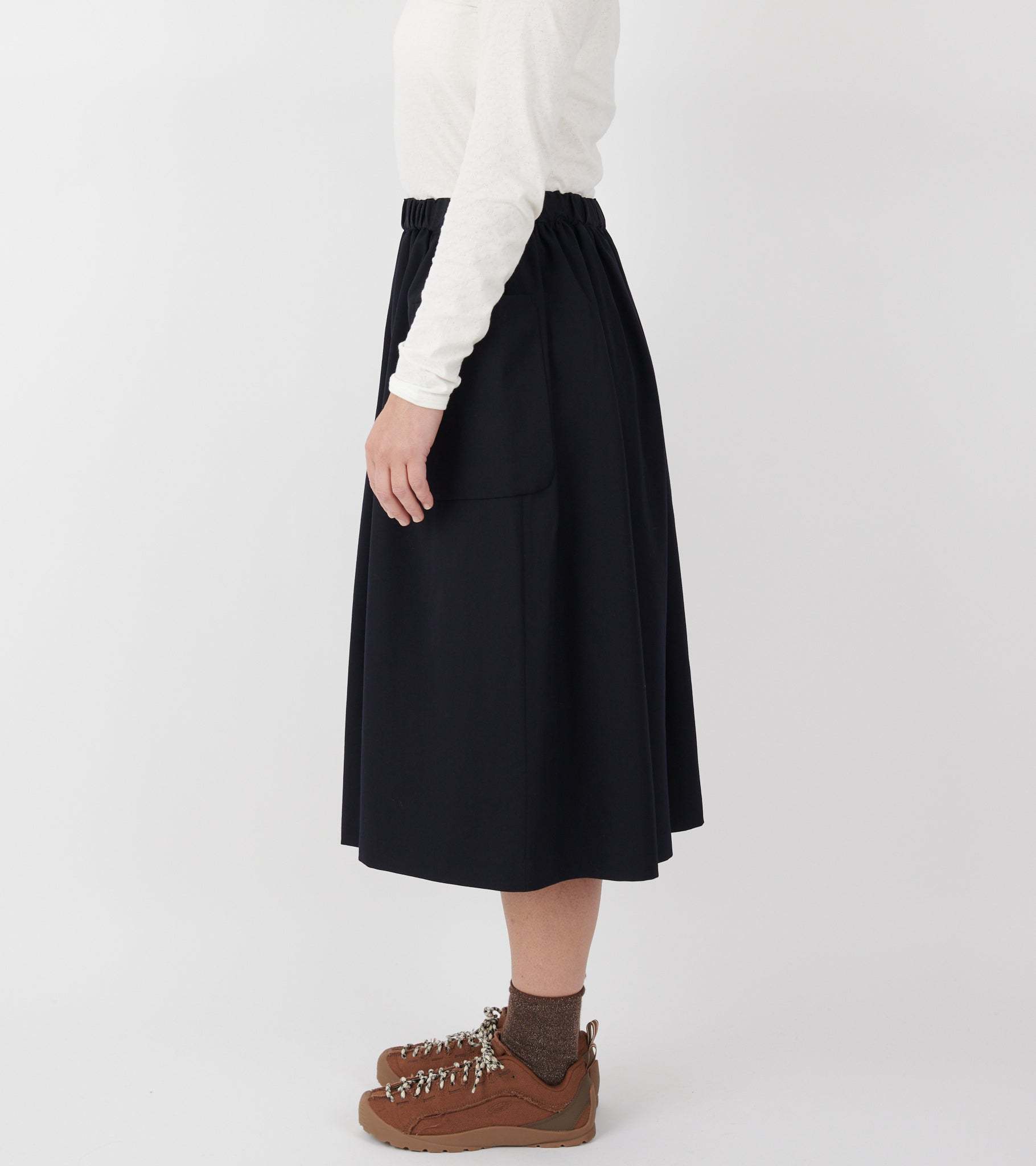 Comme Des Garçons Elastic Waist Skirt In Blue