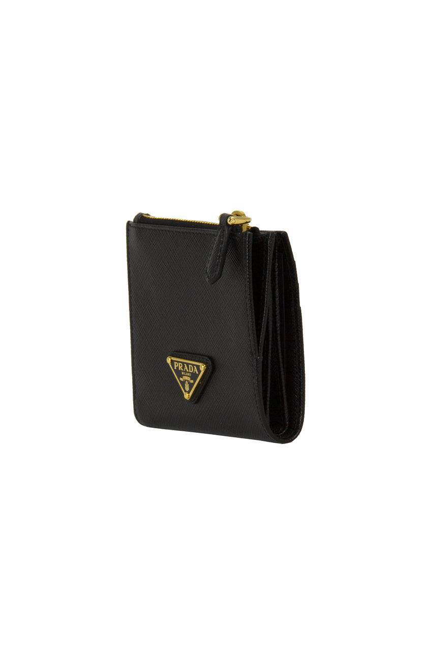 Prada Triangle-logo Wallet In Black