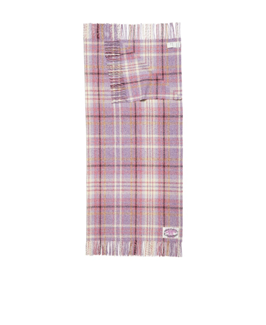Acne Studios Plaid Knitted Scarf In Pink