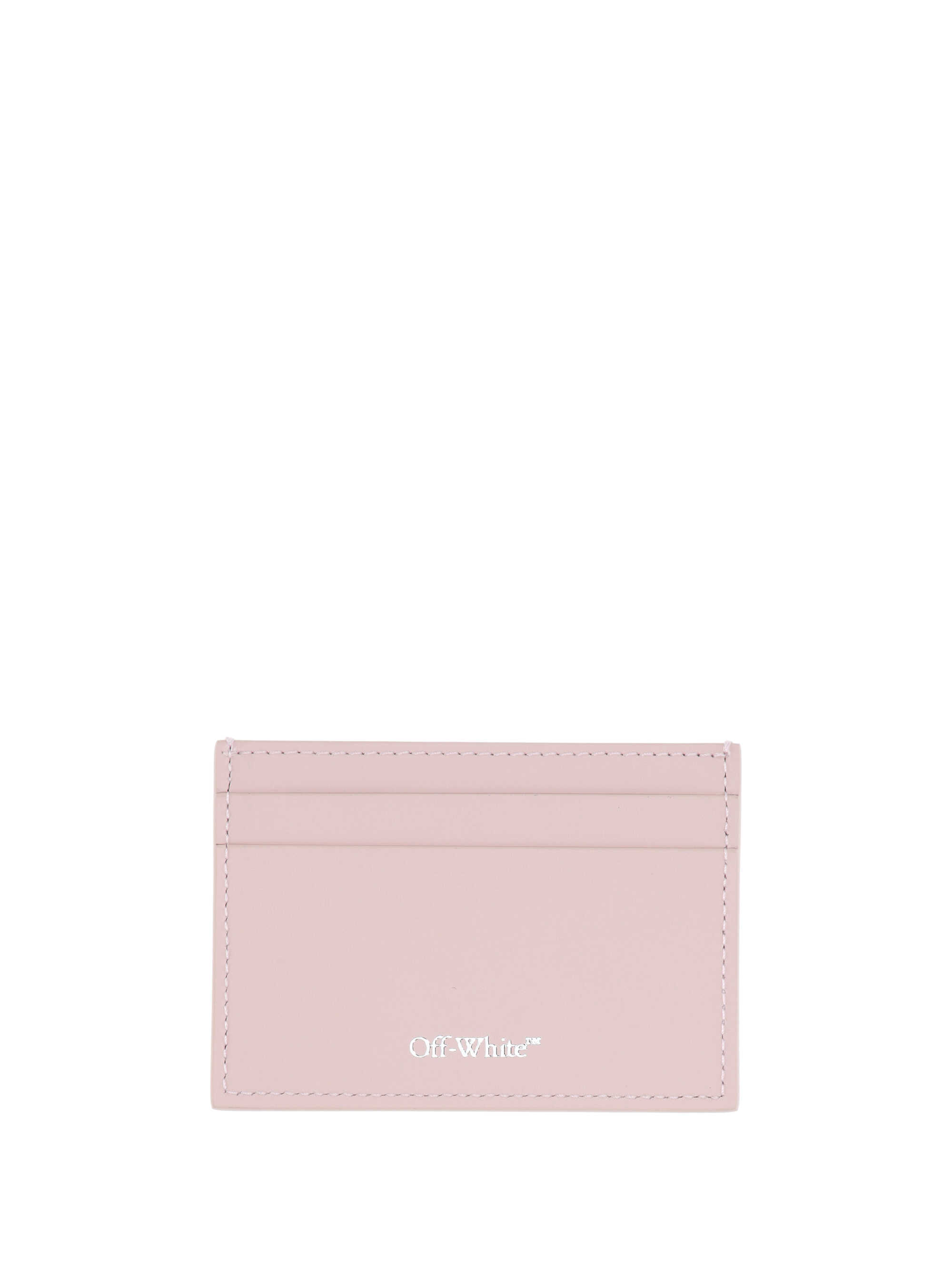 Off-white Rectangular Card Holder In Pink