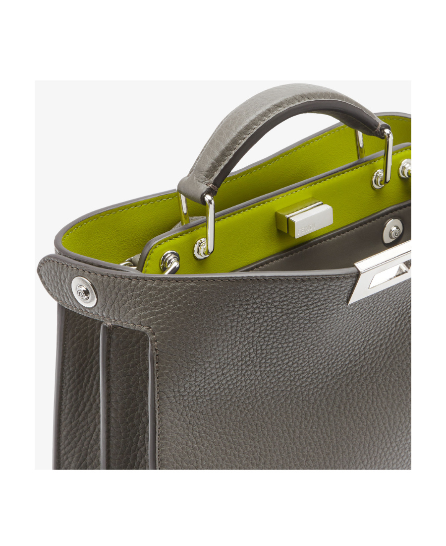 Fendi Peekaboo Twist-lock Tote Bag In Gray