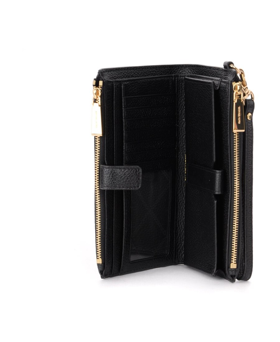 Michael Michael Kors Adele Leather Wallet In Black