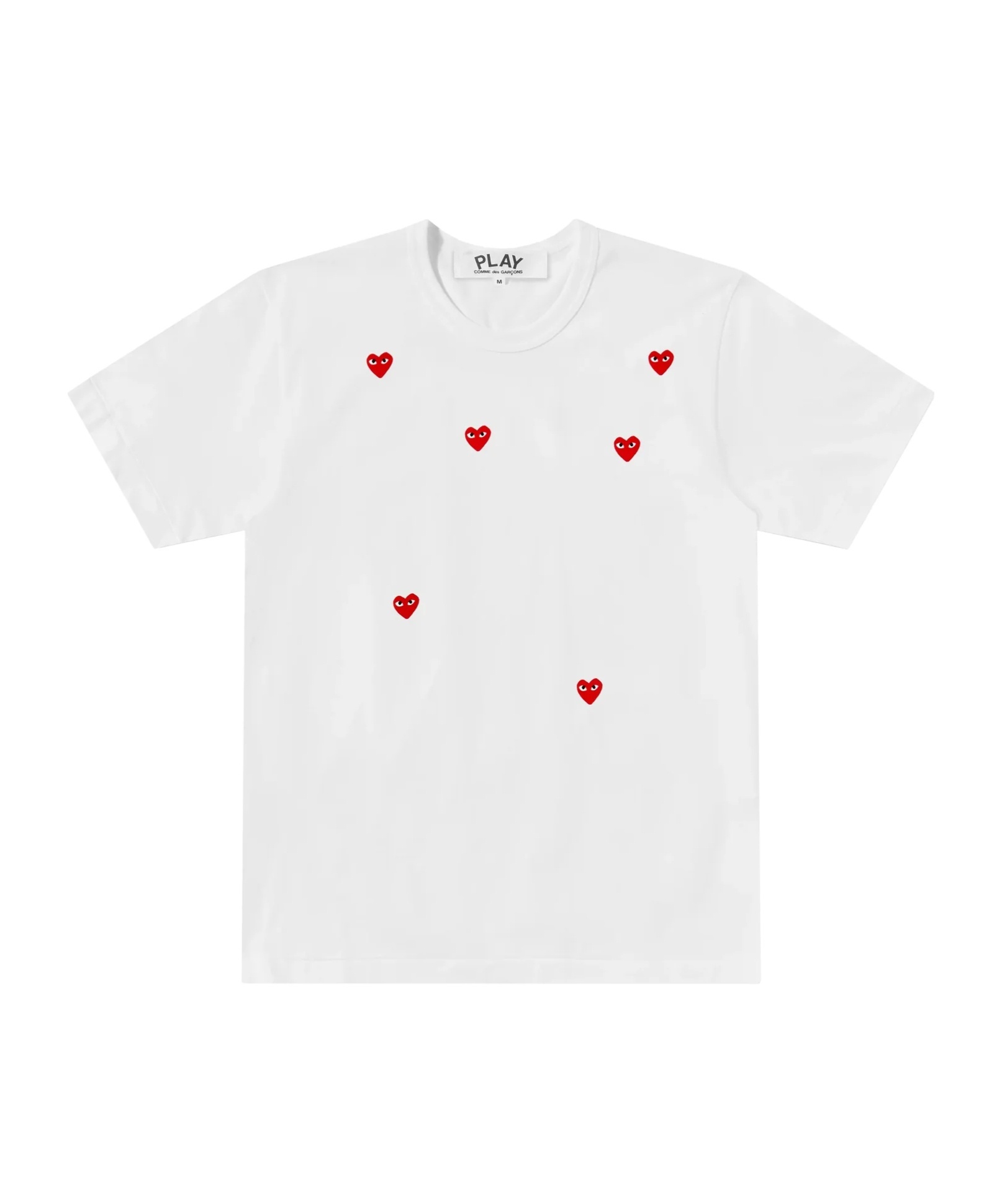 Comme Des Garçons Play Comme Des Garcons Play Scattered Hearts Cotton T-shirt In White