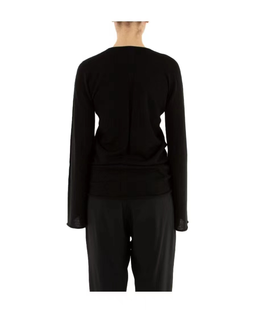 Rick Owens V-neck Bottomed Pullover In Black