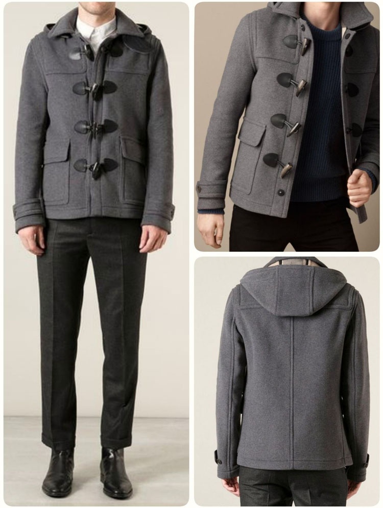 Burberry Long-sleeved Lapel Coat In Gray