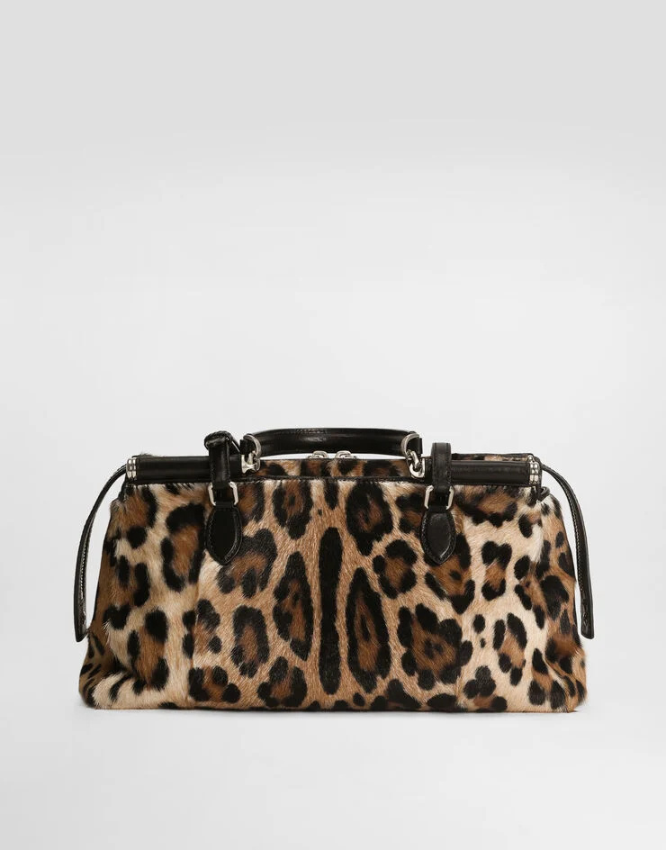 Dolce & Gabbana Leo-print Vittoria Bag In Brown