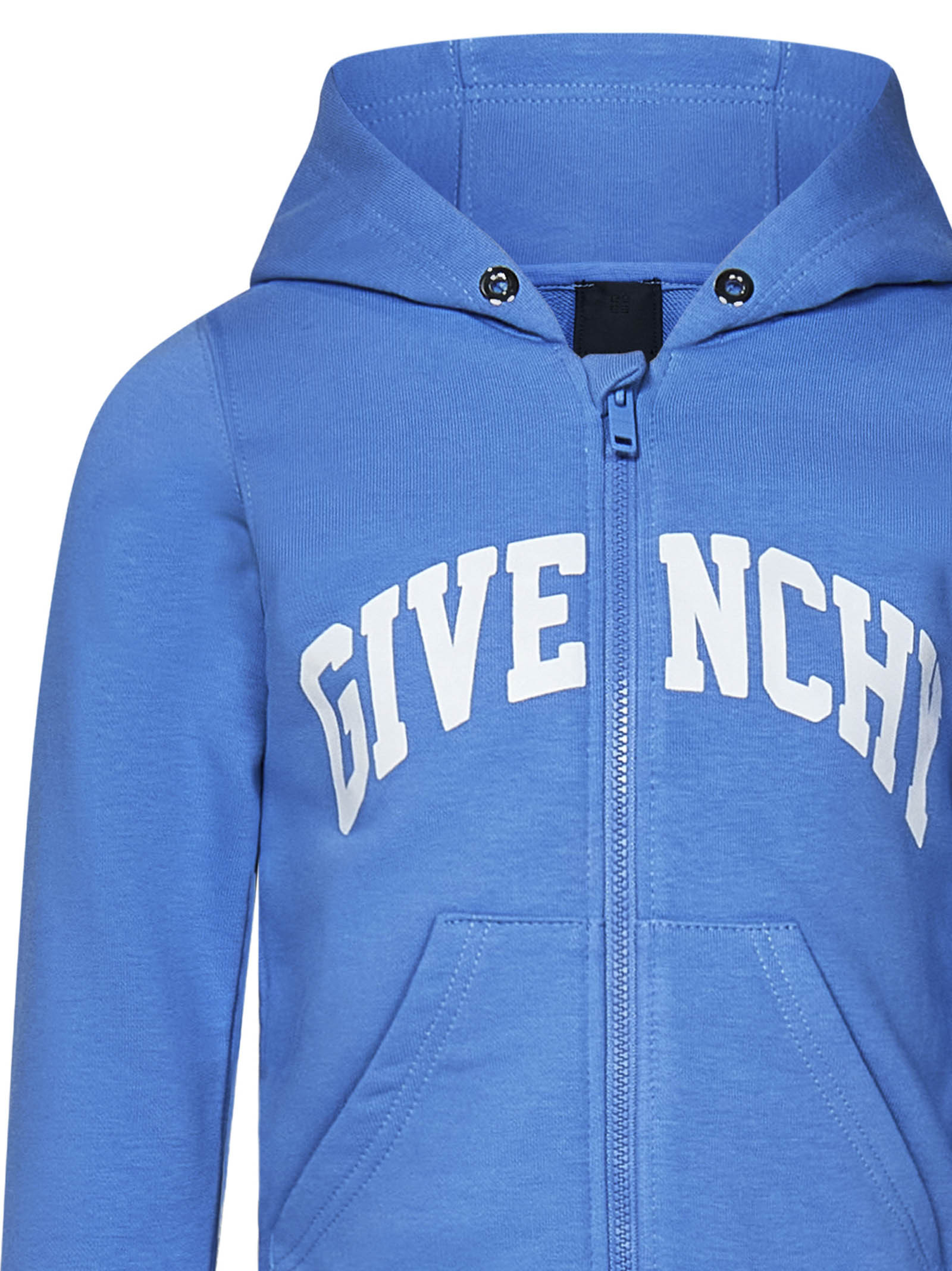 Givenchy Jersey Zip-up Hoodie In Blue