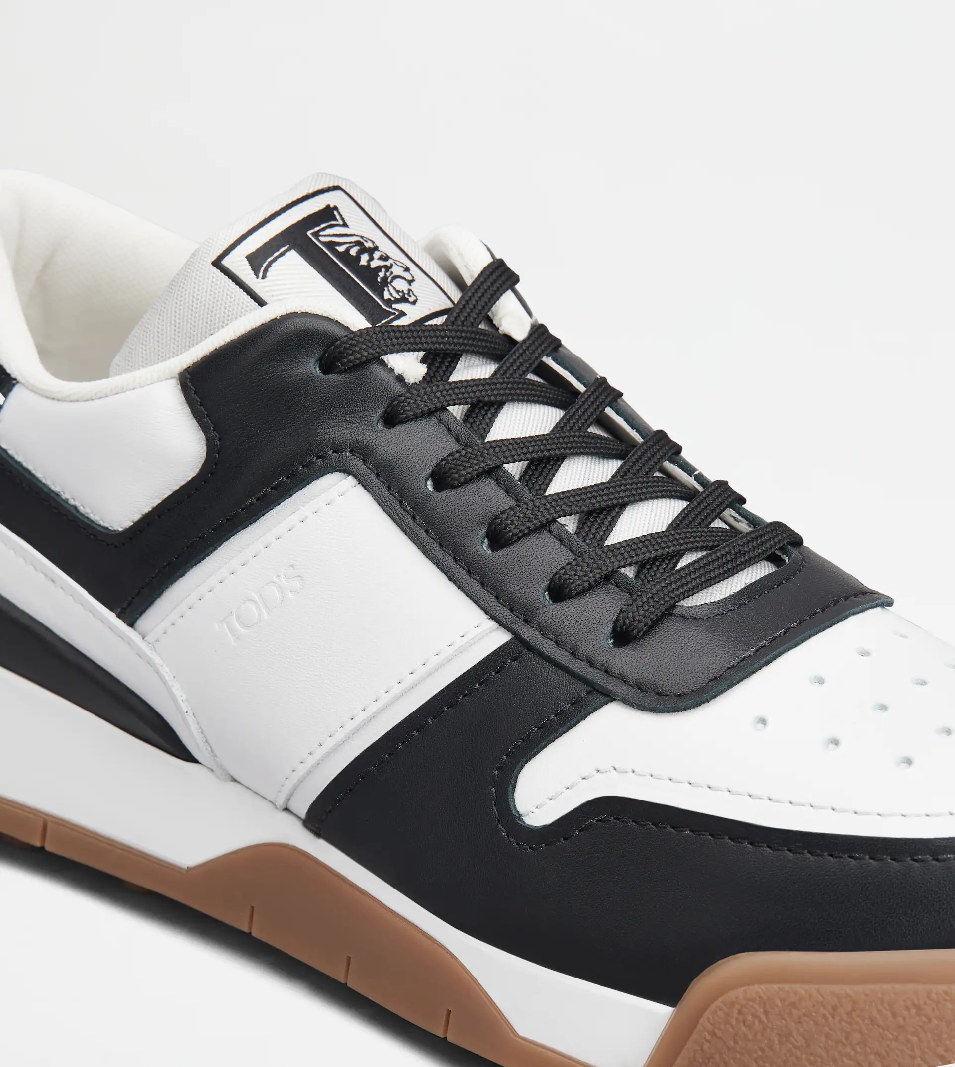 Tod's Panelled Low-top Leather Sneakers In Black