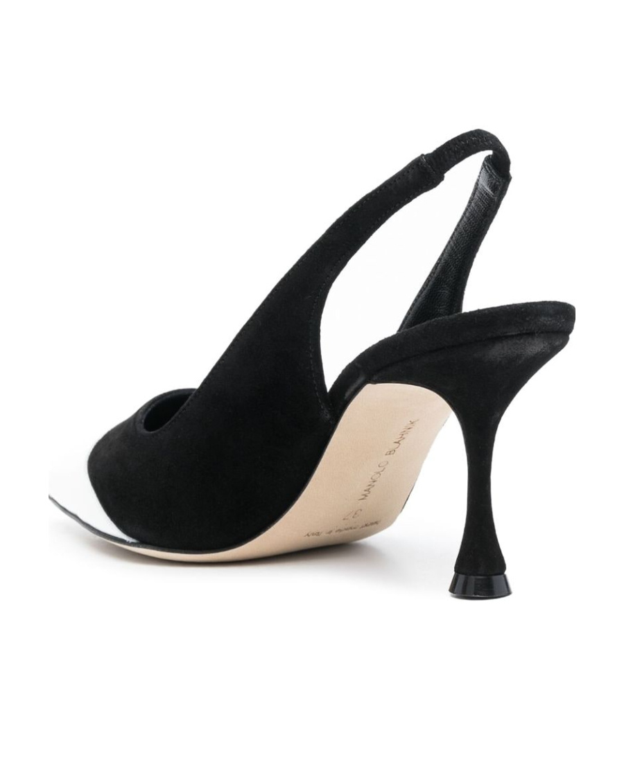 Manolo Blahnik Pointed Elastic Band High-heeled Shoes In Black