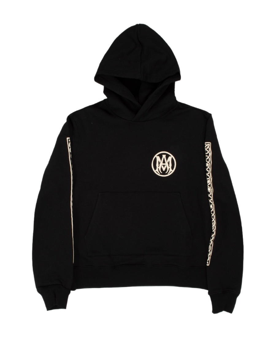 Amiri Logo-embroidered Cotton Hoodie In Black