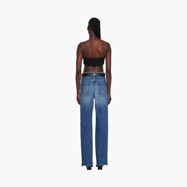 Miu Miu Five-pocket Low-rise Wide-leg Jeans In Blue