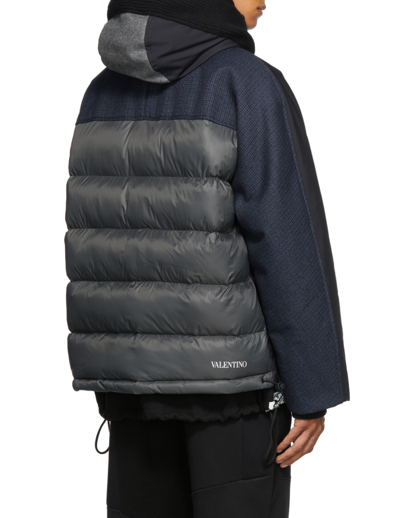 Valentino Panelled Padded Jacket In Black