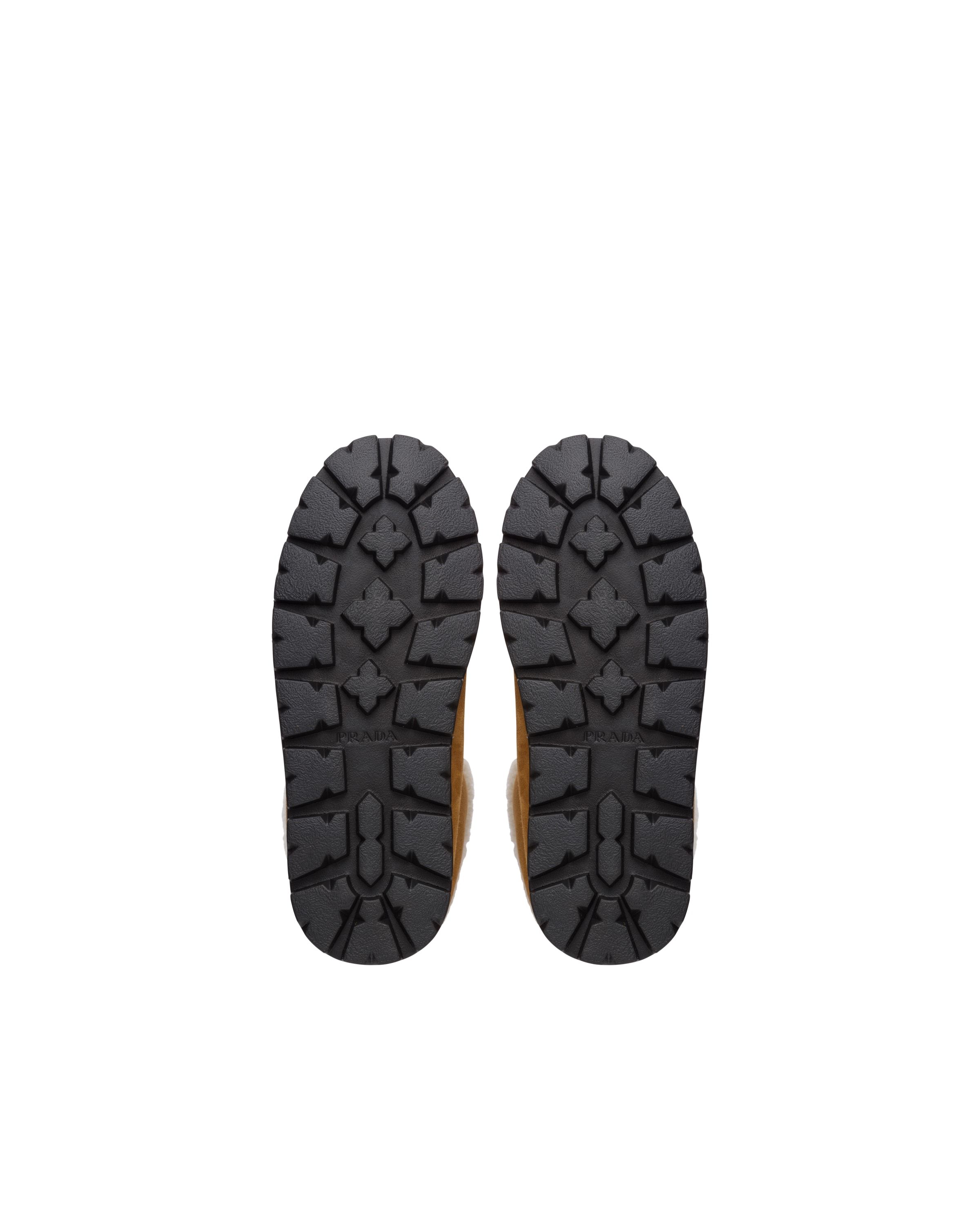 Prada Logo Boots In Cognac
