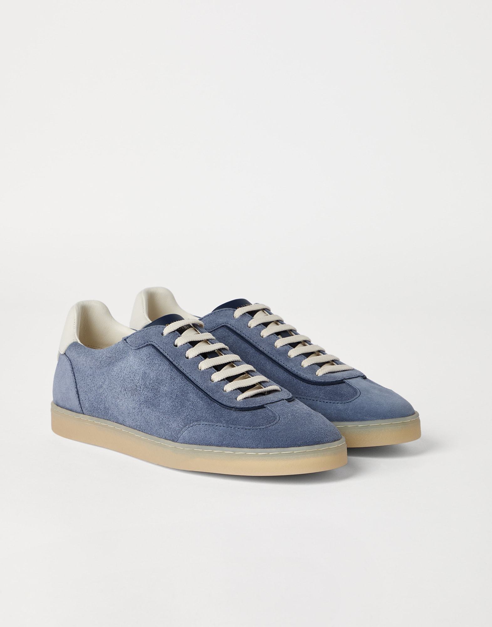 Brunello Cucinelli Suede Sneakers In Blue