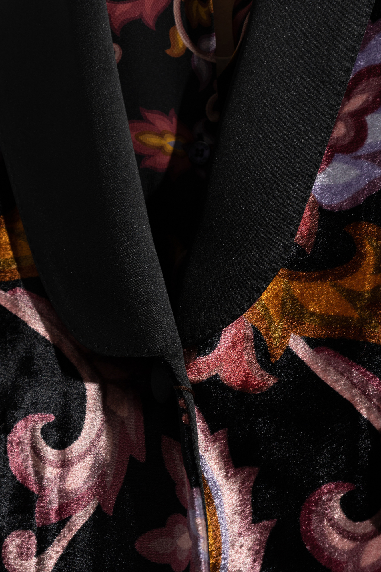 Etro Velvet Jacket With Print In Black