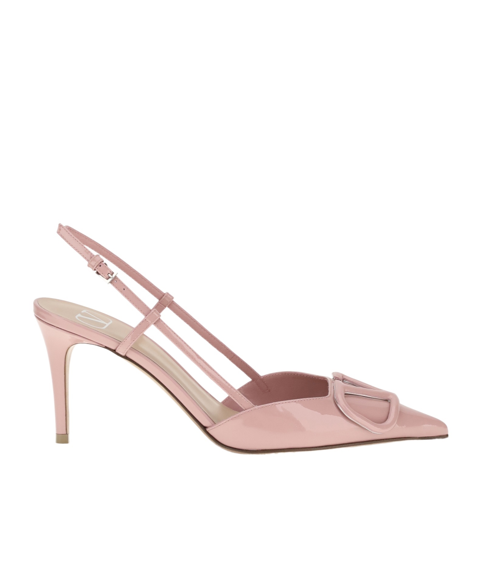 Valentino Vlogo Signature Pointed Toe Slingback Pumps In Pink