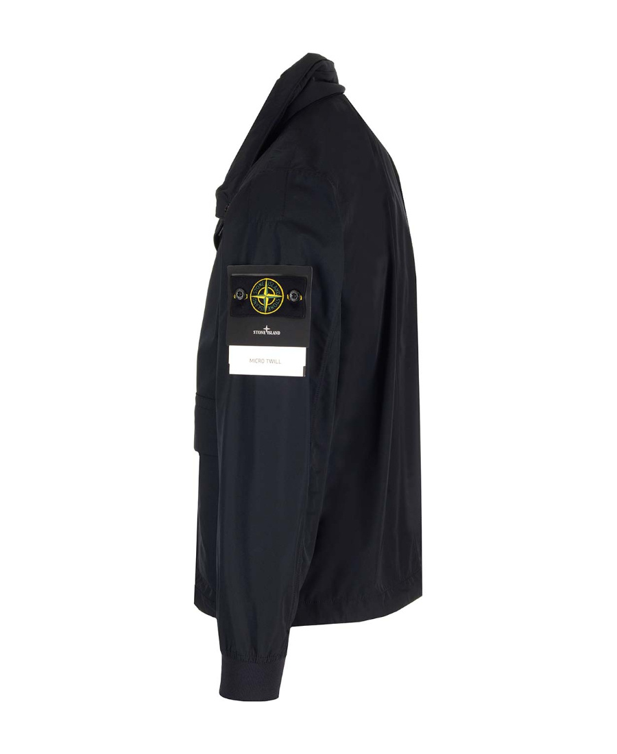 Stone Island Logo Patch Jacket In Blue