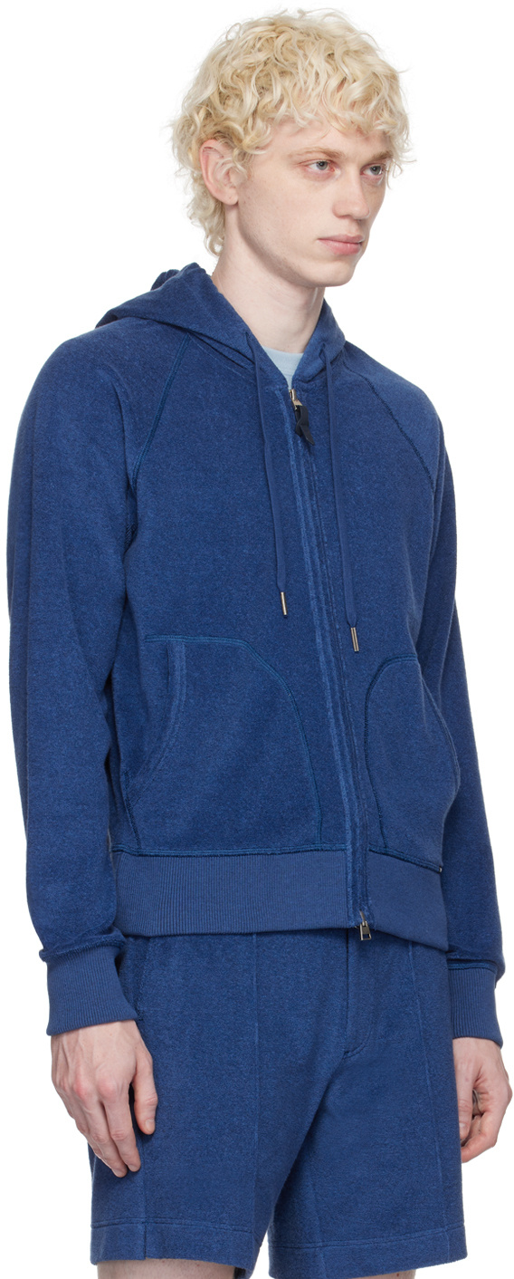 Tom Ford Zip-up Hoodie In Blue