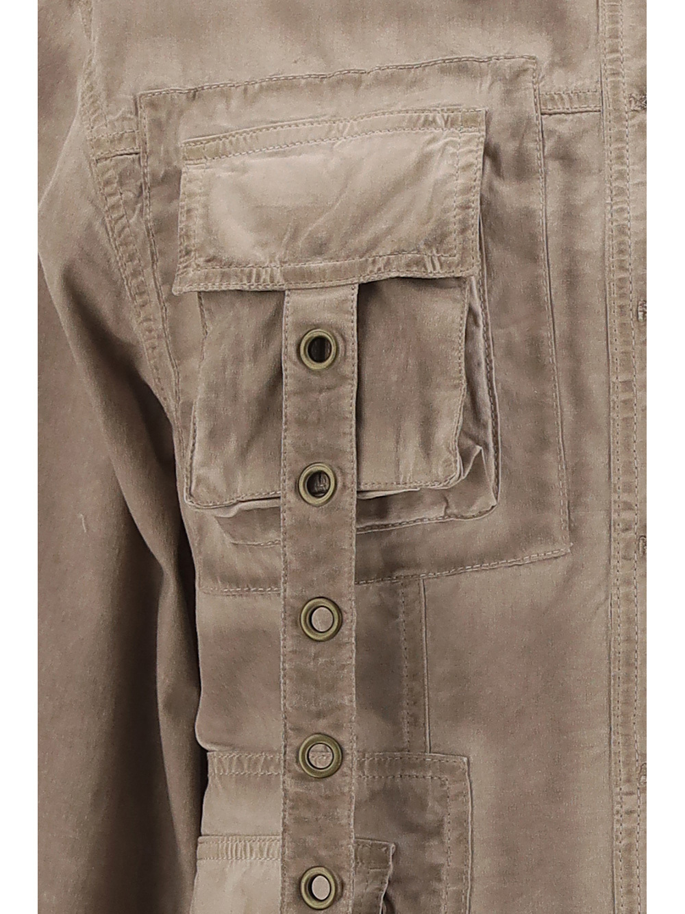 Blumarine Eyelet-embellished Denim Jacket In Brown