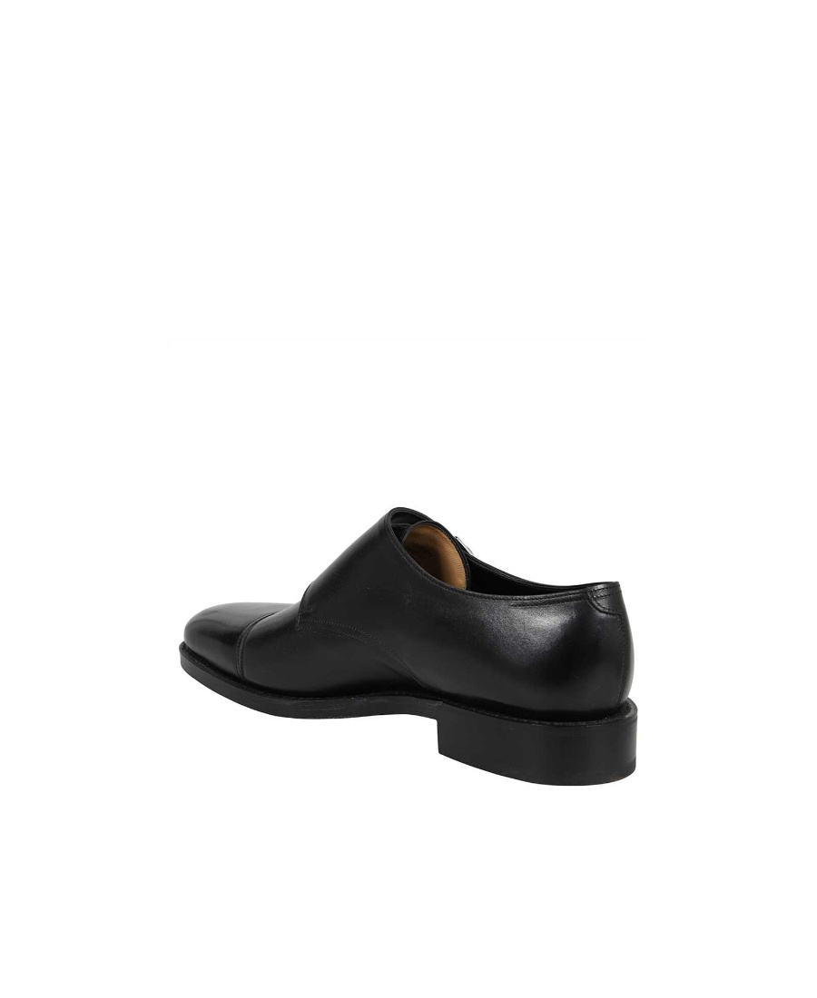 John Lobb Hand-sewn Black Calf Leather Double Buckle Shoe In Black
