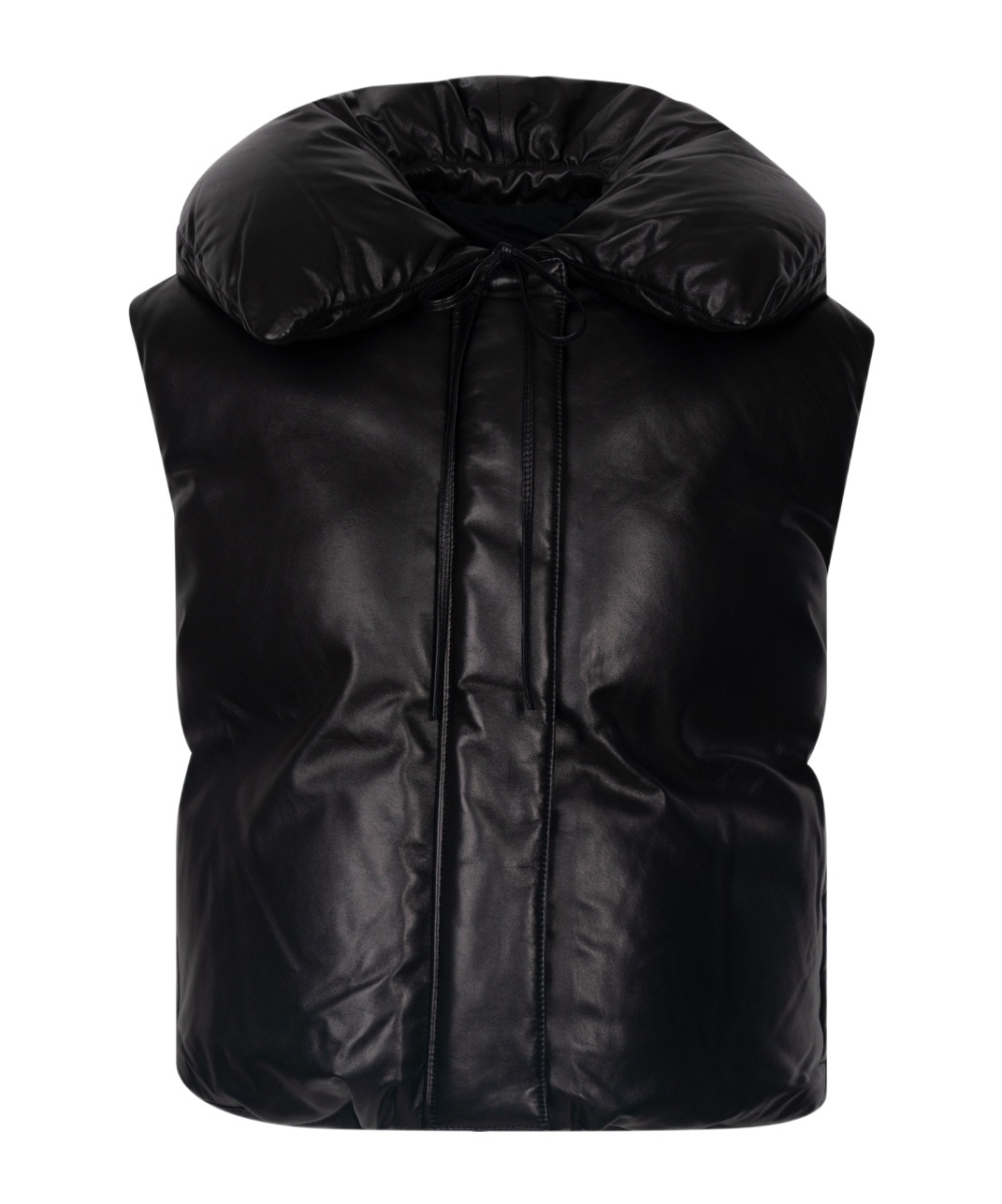 Jil Sander Leather Padded Gilet In Black