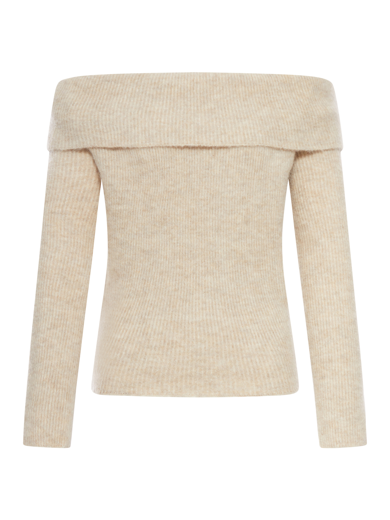 Rick Owens Ribbed Sweater With Off-the-shoulder In Neutral