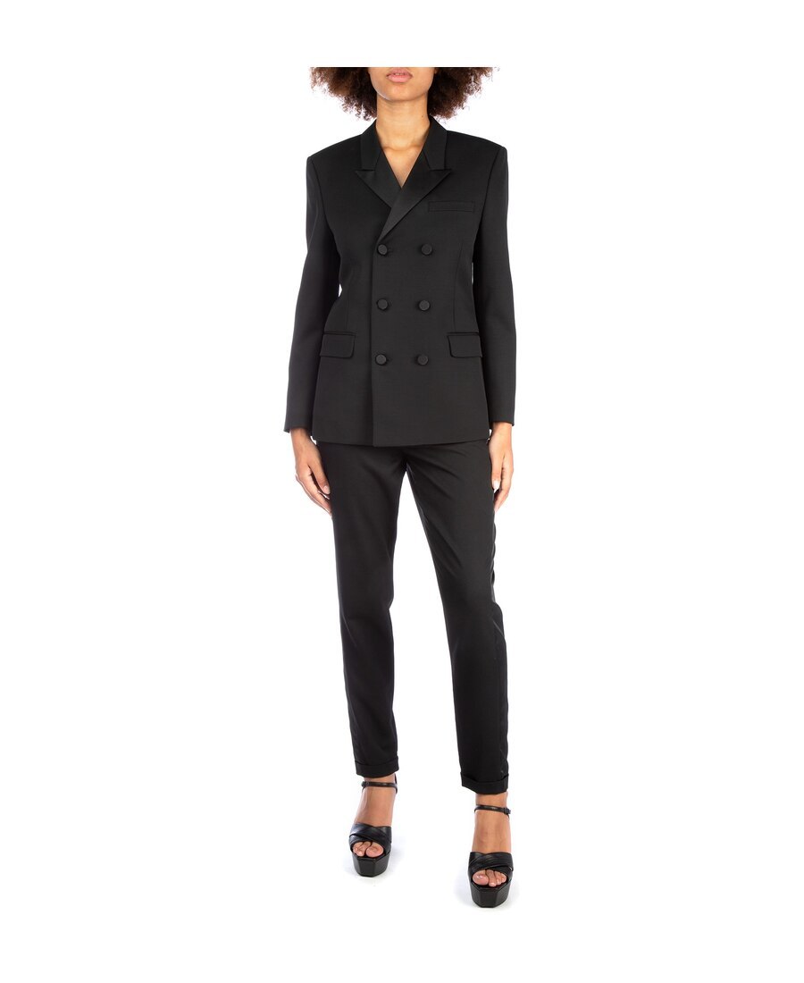 Saint Laurent High-waisted Tailored Trousers In Black