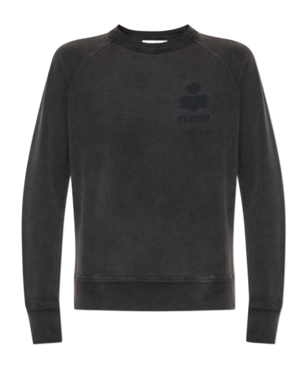 Isabel Marant Étoile Round-collar Long-sleeve Hoodie In Black
