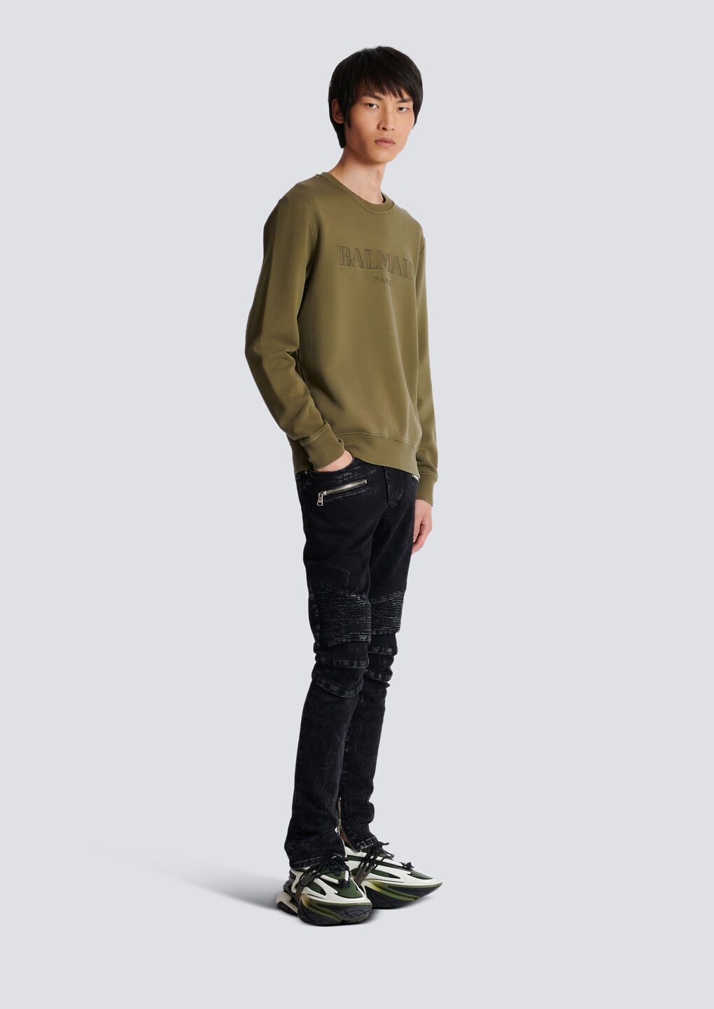 Balmain Vintage Cotton Sweatshirt In Green