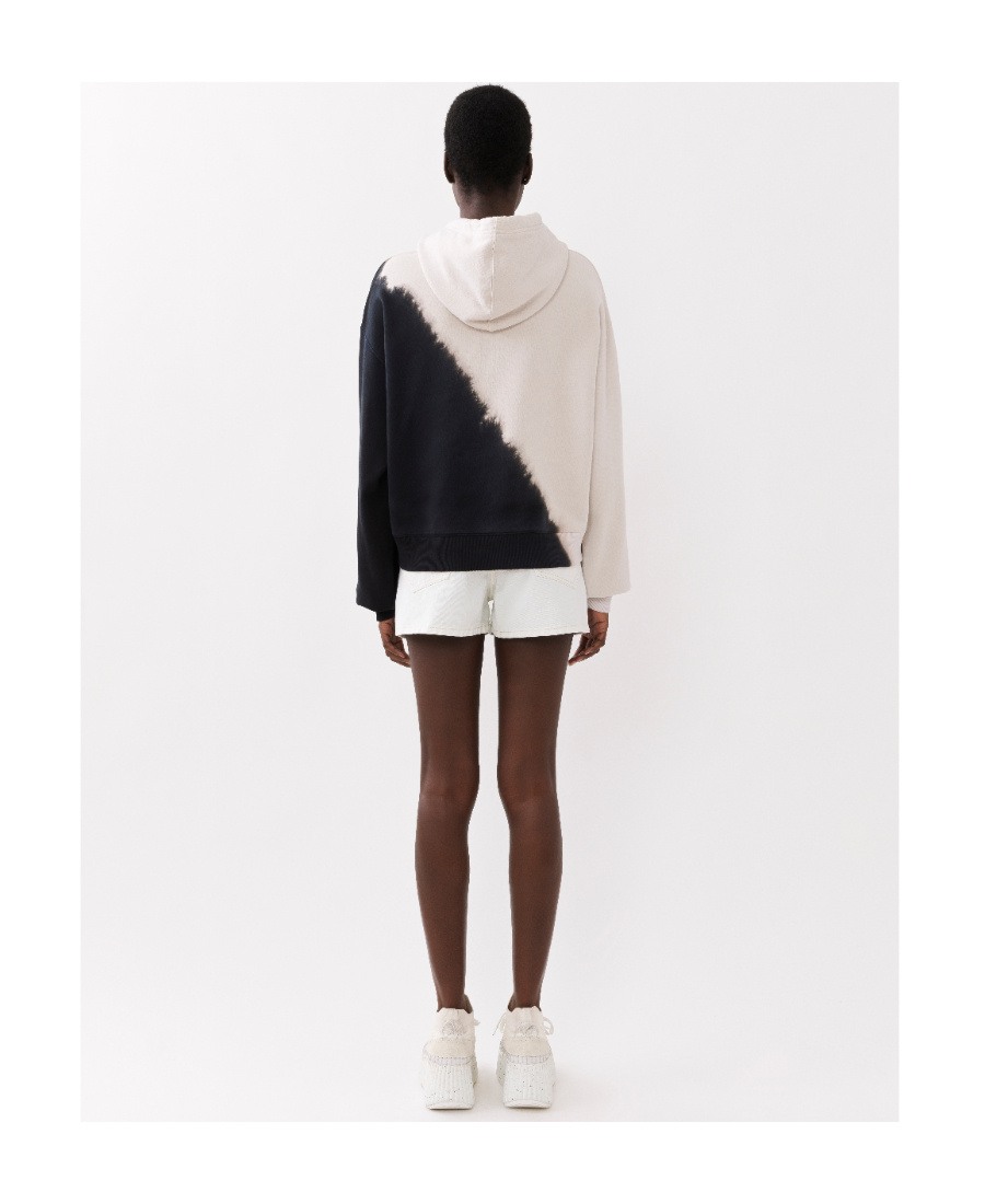 Chloé Logo Dip-dyed Hoodie In Black