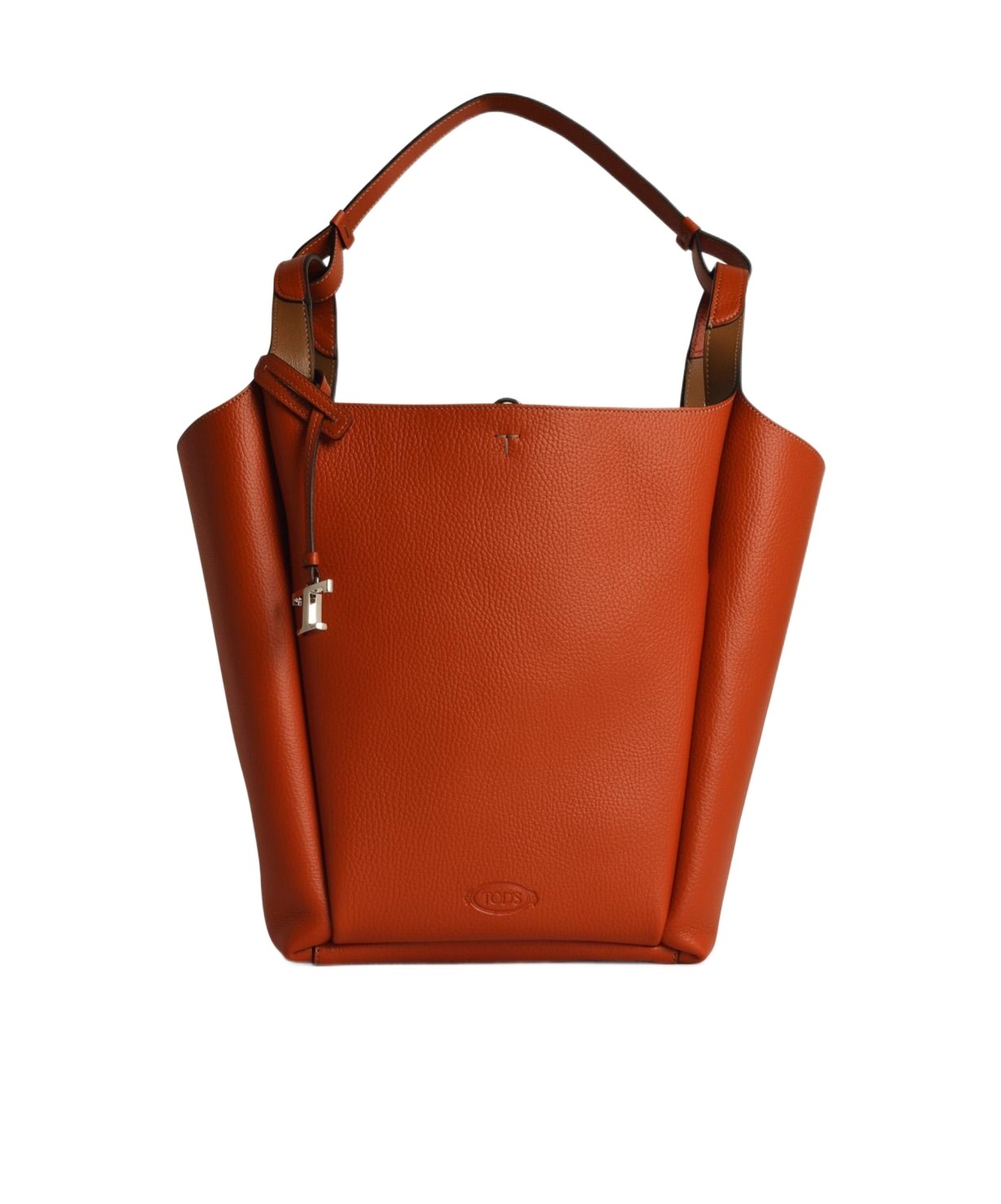 Tod's Logo Stamped Medium Bucket Bag In Red