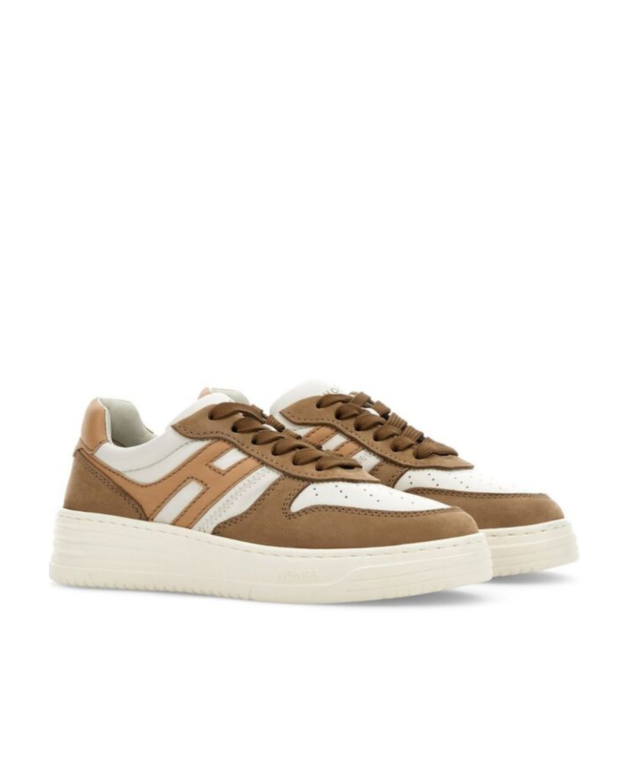 Hogan Logo-embellished Leather Sneakers In White