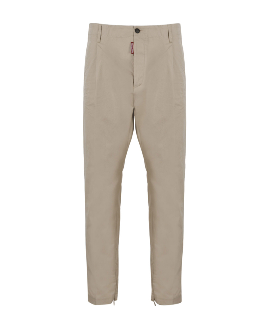 Dsquared2 Cropped Tapered Chinos In Nude